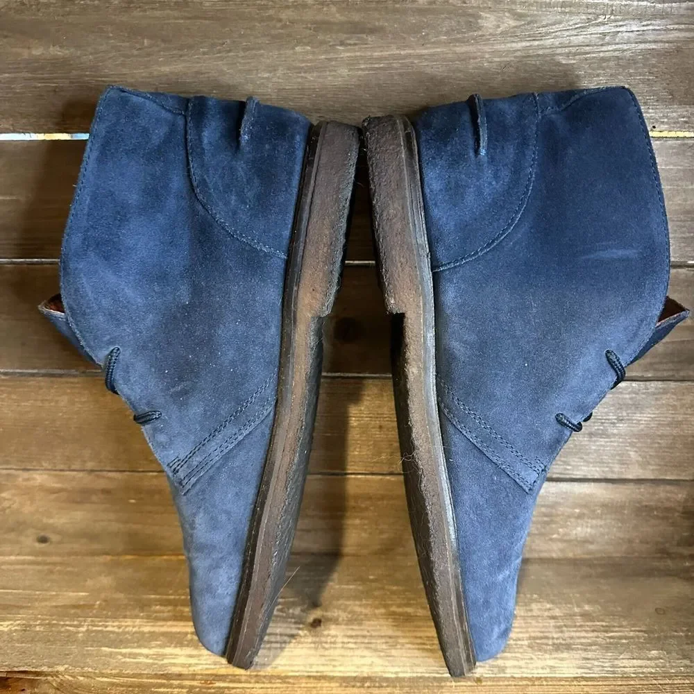 Mens Polo Ralph Lauren Marlow Navy Blue Suede Casual Chukka Boots Size‎ 10 D GUC